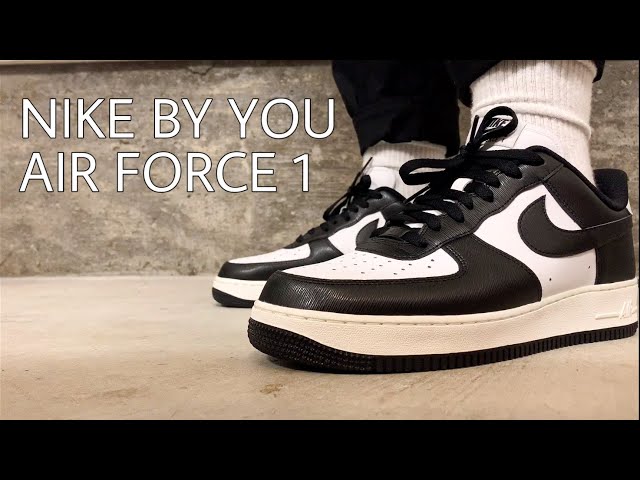 NIKE BY YOU: AIR FORCE 1 BLACK/WHITE w/ On Feet 