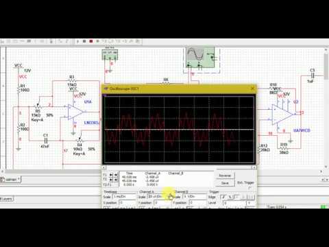 Triangle wave form,Adder and Filter MULTISM