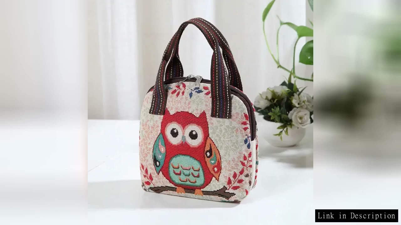 Butterfly Embroidery Top Handle Bag Small Phone Storage Purse Women's Woven Handbag With Zipper Canv