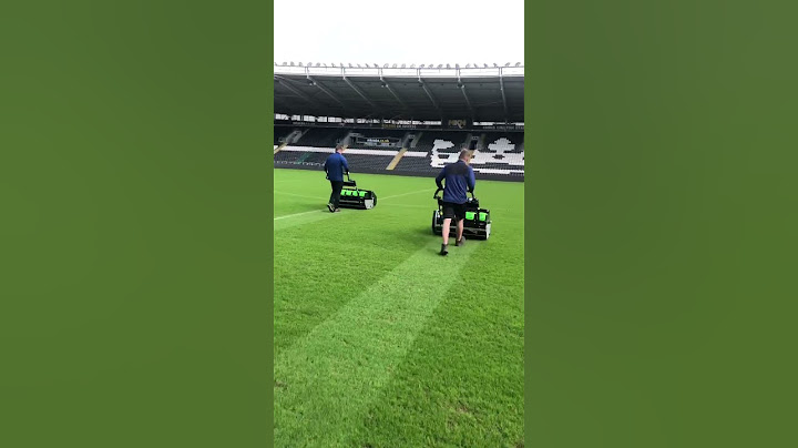 Striping up the pitch with the new electric mowers at #hullcity #allettmowers #football #climate