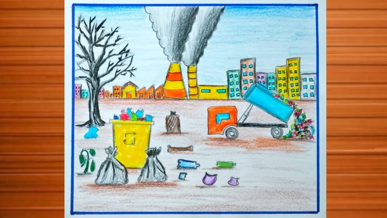 Рисунок загрязнения почвы (простой) / Рисунок загрязнения окружающей среды / Рисунок загрязнения ...