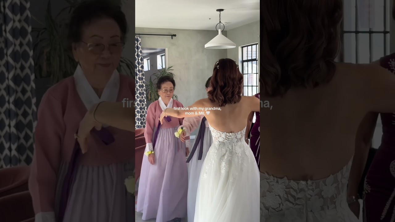 first look with my grandma, mom & MIL 🤍 