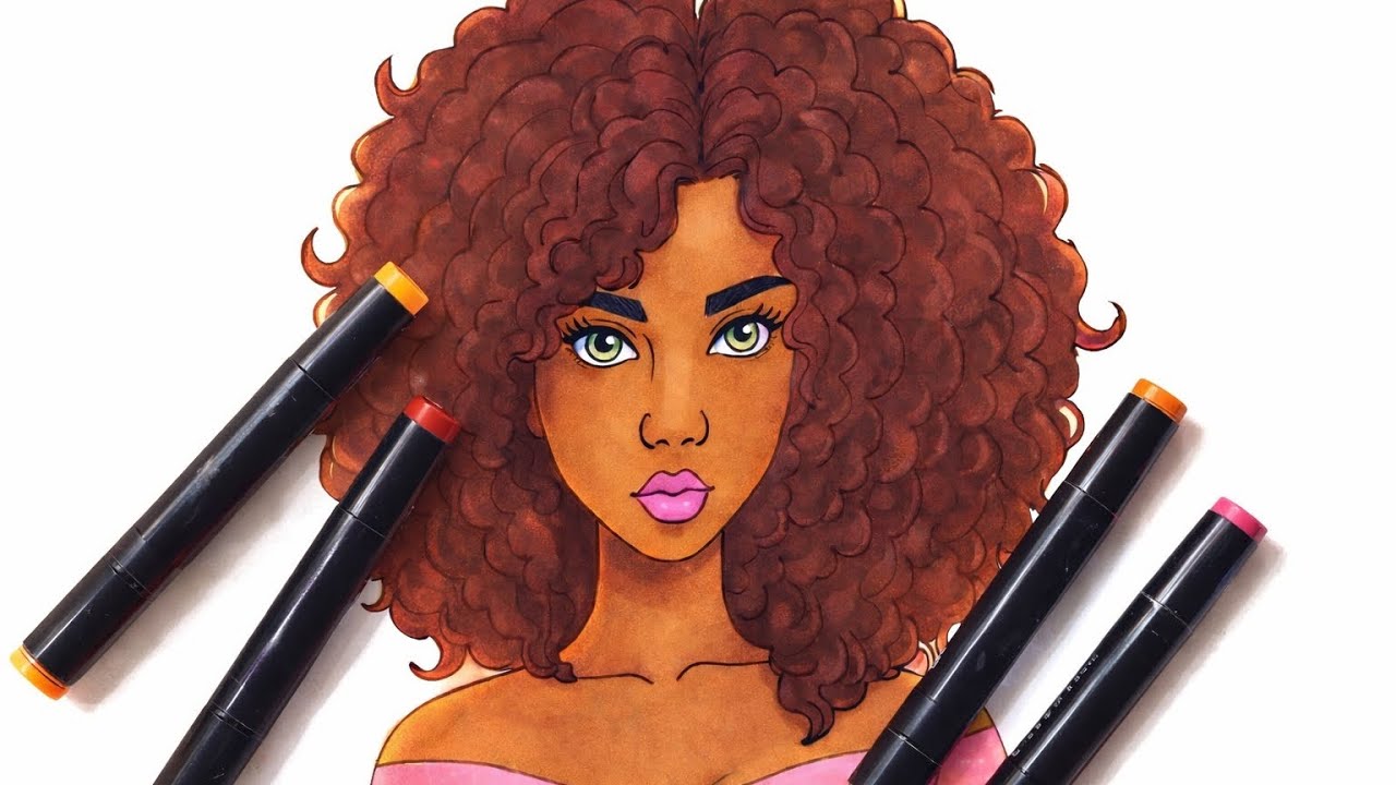 Cute Cartoon Girl Coloring with Markers | Easy & Relaxing Art