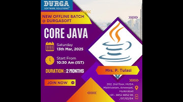 🔥 Core Java Offline Training | New Batch @ DURGASOFT | Starts 13th March 2025 | Ameerpet Hyderabad