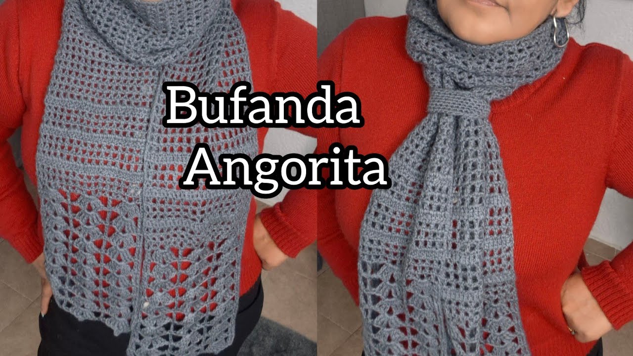 Bufanda Angorita a crochet #crochet #ganchillo