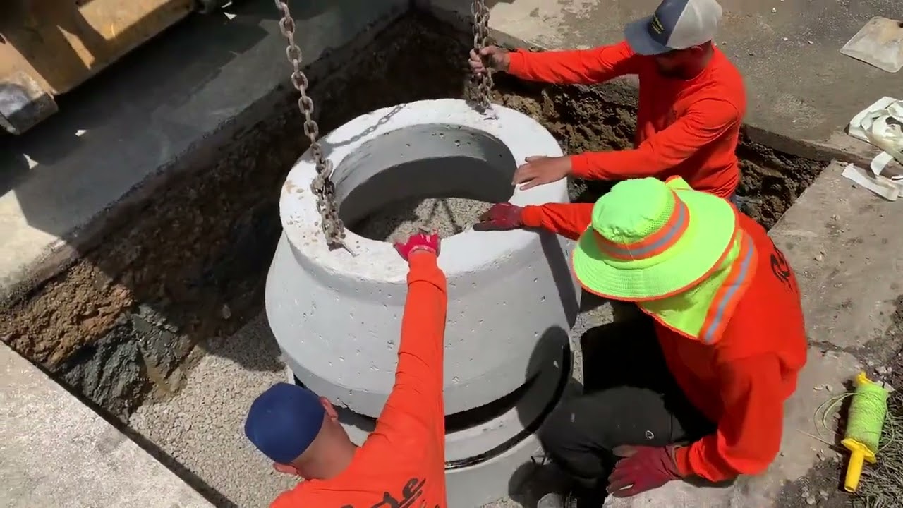 Catch basin installation by Rose Paving Company