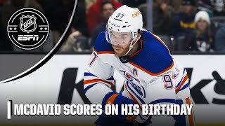 Connor McDavid scores a goal on his birthday 🎁 | NHL on ESPN