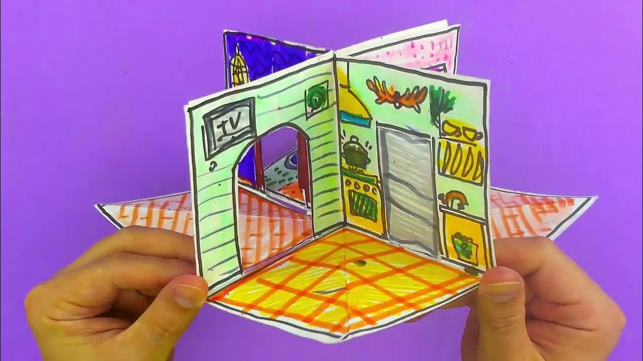 Домик из бумаги - Крафт поделка - игрушка для детей - YouTube