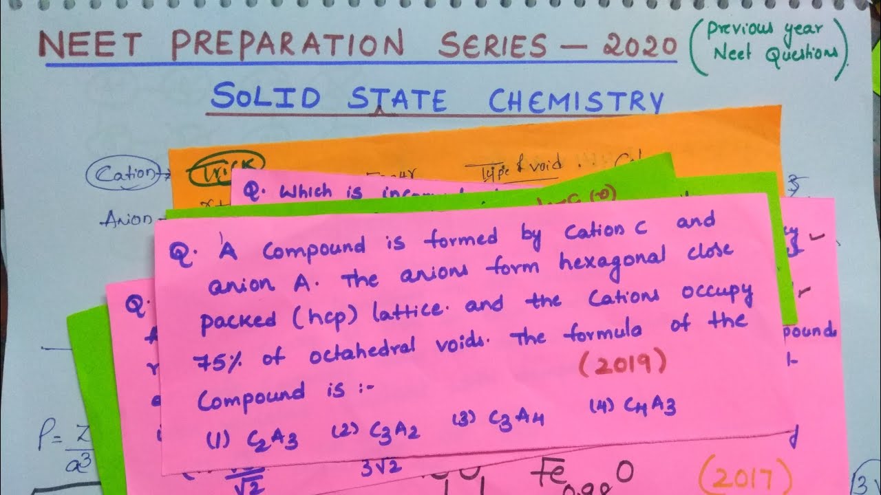 NEET PREPARATION SERIES 2020 Solid State Chemistry (Previous year NEET ...