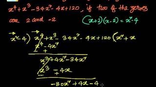 Polynomials  Finding zeroes by division algorithm 3