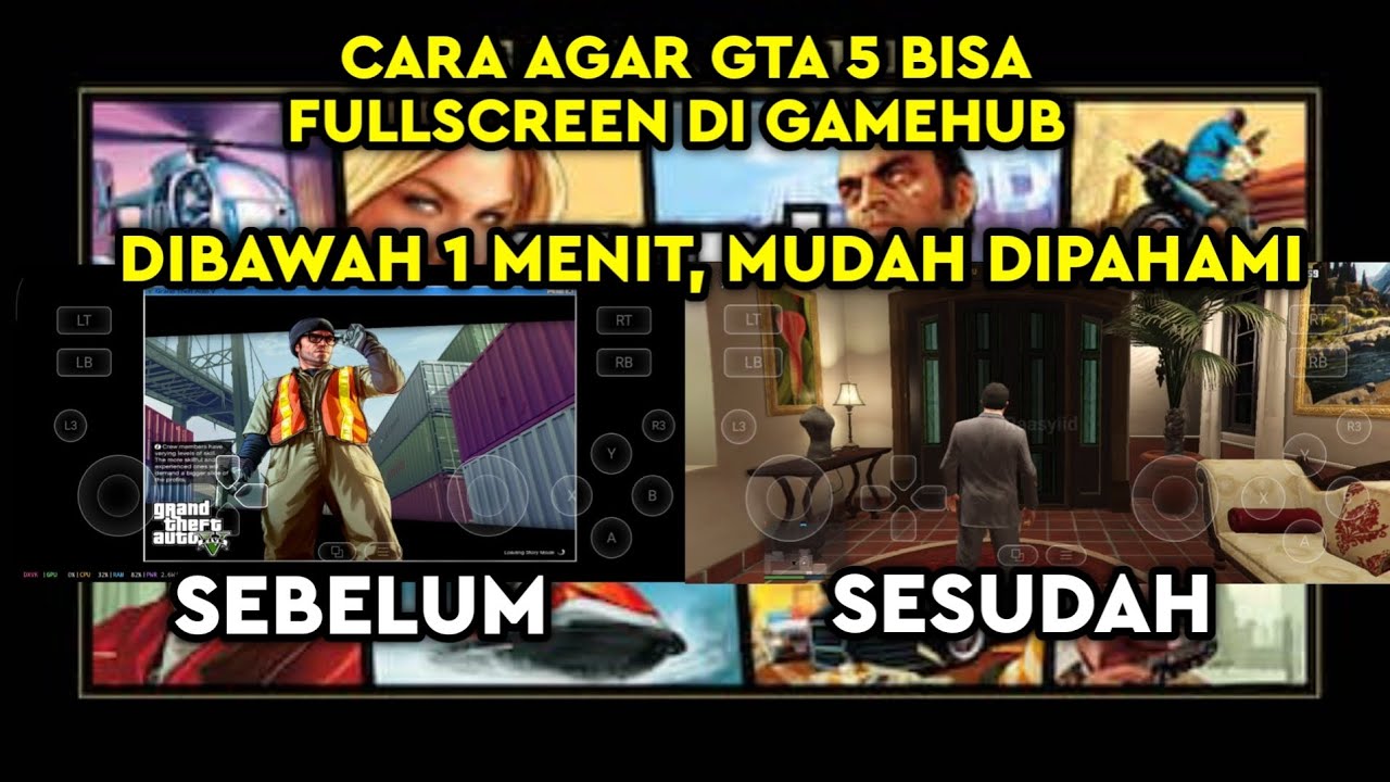 Tutorial Singkat! Fix Fullscreen GTA V Gamehub | Anti Gepeng | 100% Works On All Device 
