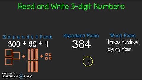 Read & Write 3-Digit Numbers