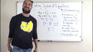 5 Minute Math: Algebra - Systems of Equations - Solving by Elimination