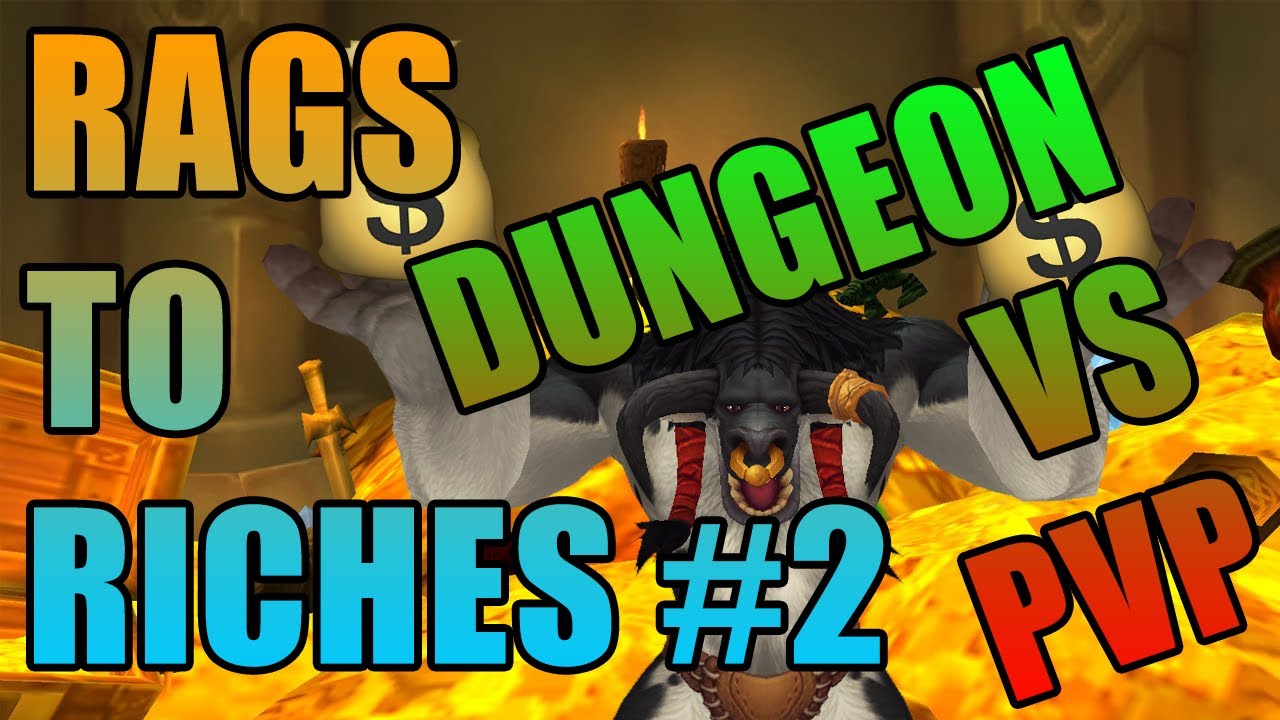 RAGS TO RICHES #2 DUNGEON QUEUE VS PVP | Gold making challenge | BFA 8.3 (WoW)
