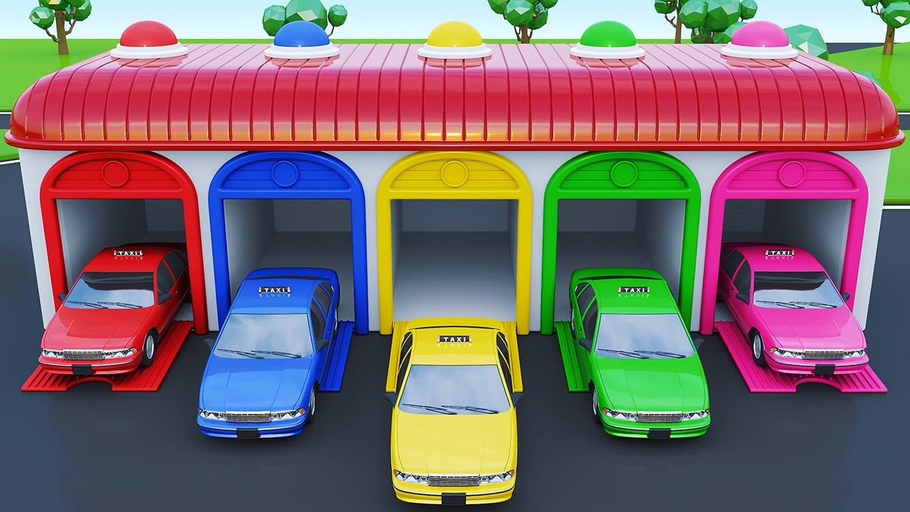 Learn Colors with Street Vehicles Taxi Toy - Learning Video For Kids