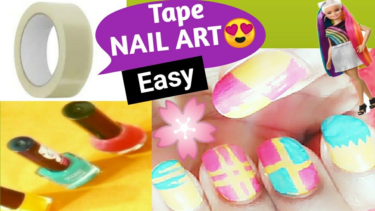 Nail Art Using Tape! 5 Nail Art Designs& Ideas using a Cello Tape