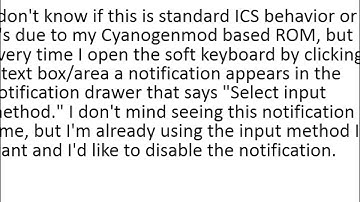 How do I disable the “Select input method” Notification