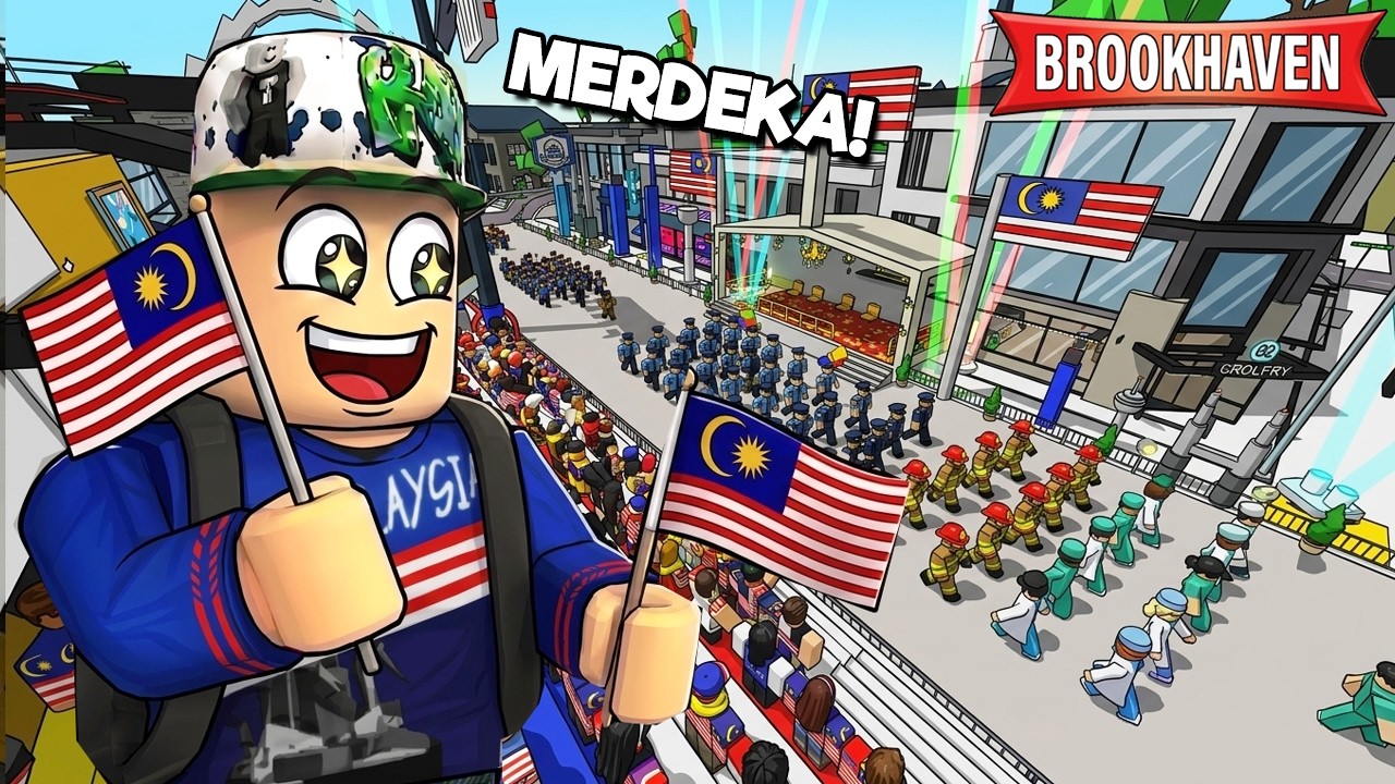 Brookhaven ada perarakan HARI MERDEKA yang ke-69! | Drama Brookhaven 🏡RP (Roblox Malaysia)