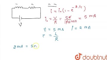 A coil is connected in series with a 10.0 kOmega resistor. An ideal 50.0 V battery is applied ac...