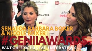 Senator Barbara Boxer & Nicole Boxer interviewed at AWM SoCal's 57th Annual #GeniiAwards