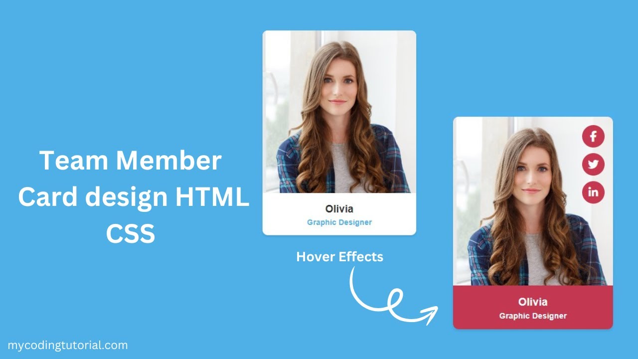 Designing Stunning Team Member Card with HTML & CSS - YouTube