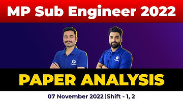 MP Sub Engineer 7 Nov 2022 Paper Analysis | MP Sub Engineer Cut Off 2022 | MPPEB Vyapam Latest NEWS