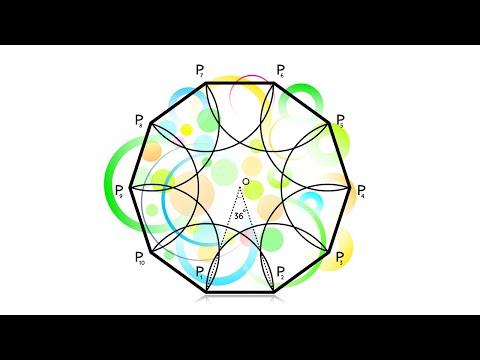 4K Как построить десятиугольник, regular decagon construction