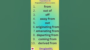 Prepositions 42 Prepositions Of Source List 1 #languagelearning #english #esltutor #preposition