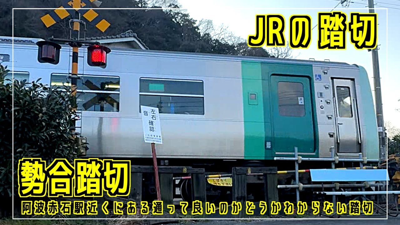「勢合踏切」阿波赤石駅近くにある通って良いのかどうかわからない踏切　JRの踏切シリーズ #踏切 #カンカン #Japaneserailroadcrossing