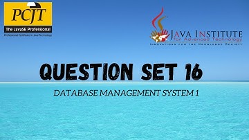 Question Set 16 | Database Management System | Java Institute