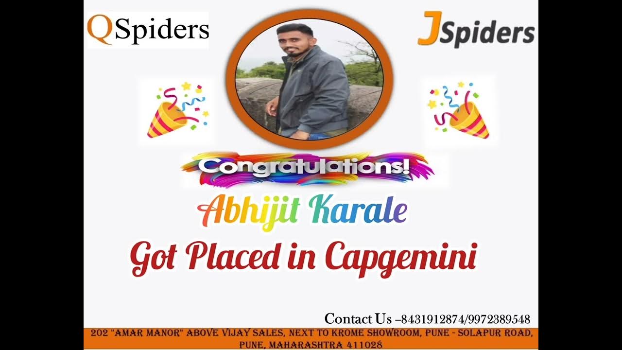 QSpiders/JSpiders Hadapsar, Congratulations Abhijit Karale YouTube
