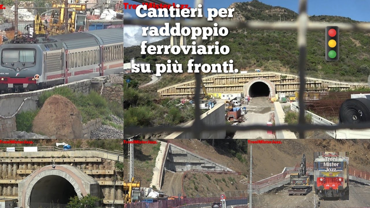 Cantieri ferroviari per il raddoppio su più fronti.Linea ferrata Messina-Palermo.