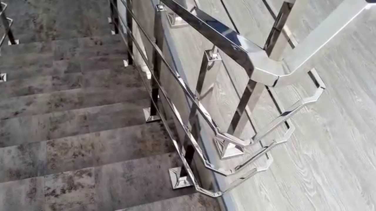 изготовление перил www.bleskmet.ru квадратные перила 2 - YouTube