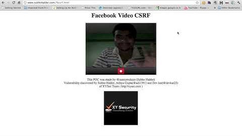 Facebook Video CSRF by Subho Halder and Aditya Gupta