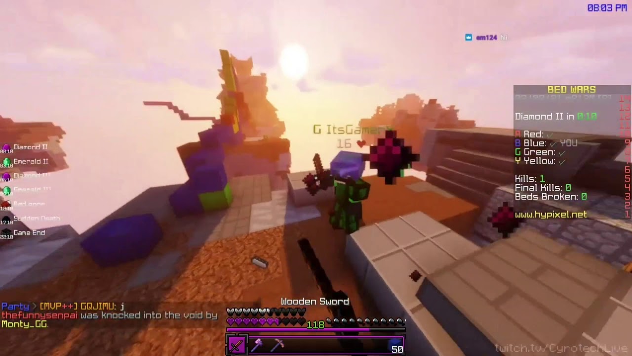 Killed Cyrotech in Bedwars
