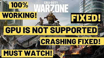 Call Of Duty Warzone Gpu Is Not Supported FIXED| Cannot Start Modern Warfare|Season 4 Dev Crash Fix