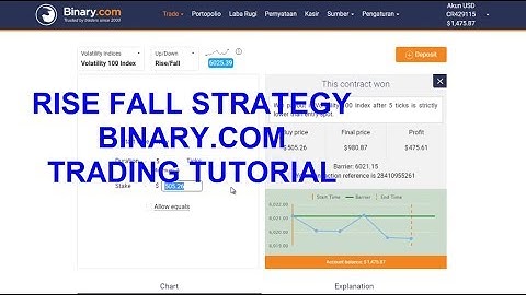 Rise Fall Strategy Best Tutorial Trading on binary com 100% accuracy