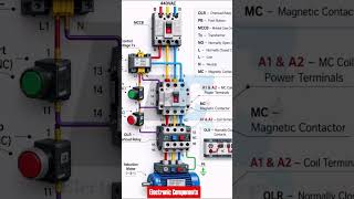 3 Phase Motor Starter Wiring Diagram  MCCB, Contactor, OLR Connection | 440V to 220V Control Circuit