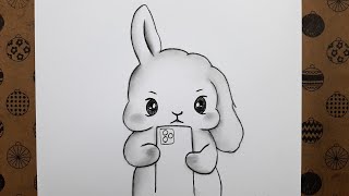Kolay Karakalem Çizimleri Nasıl Yapılır Sevimli Tavşan Resmi Çizimi