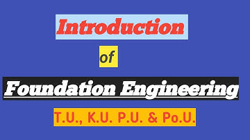 Foundation Engineering || Introduction Part ||  Types of foundation Lecture-1 by Harishwar Pandit
