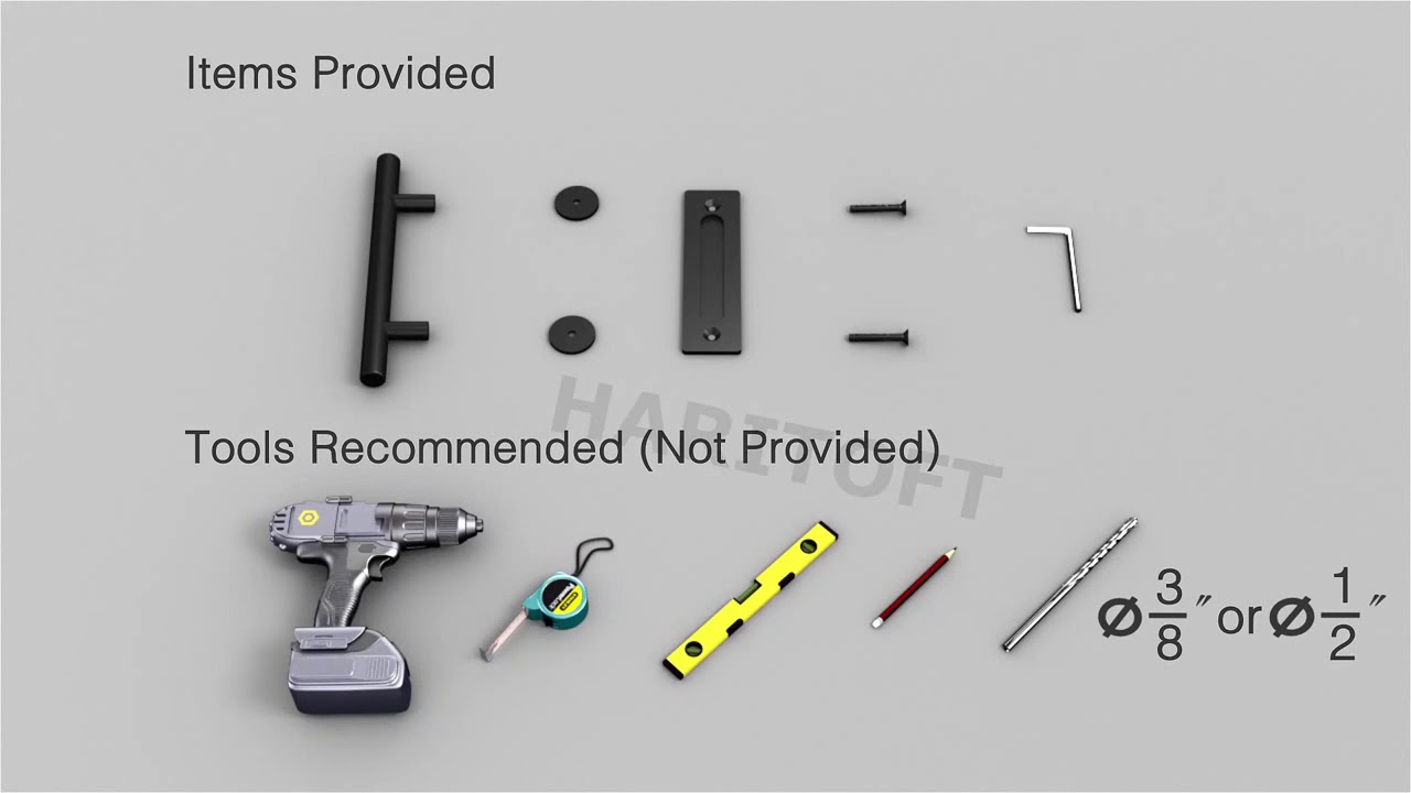 Haritoft Sliding Barn Door Handle Hardware Installation Guide