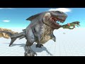 SHARK REX vs Carnivore Dinosaurs Army ARBS Animal Revolt Battle Simulator