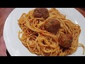 Spaghetti Con Albondigas De Carne
