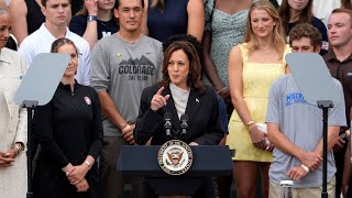 VP Kamla Harris speaks for 1st time after Pres. Biden dropped out
