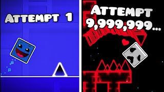 Top 10 Most Attempts To Beat A Level.. Geometry Dash