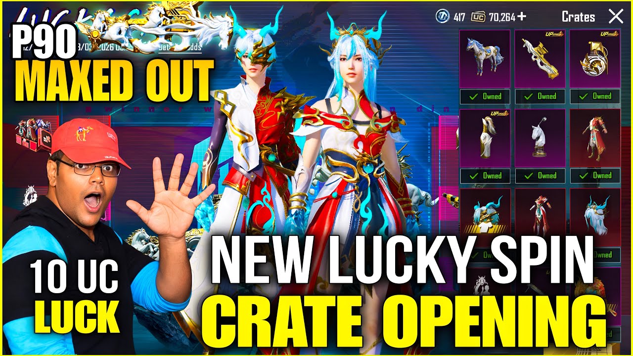 NEW LUCKY SPIN CRATE OPENING | MAXED OUT P90 GUN LAB | BGMI | PUBG MOBILE