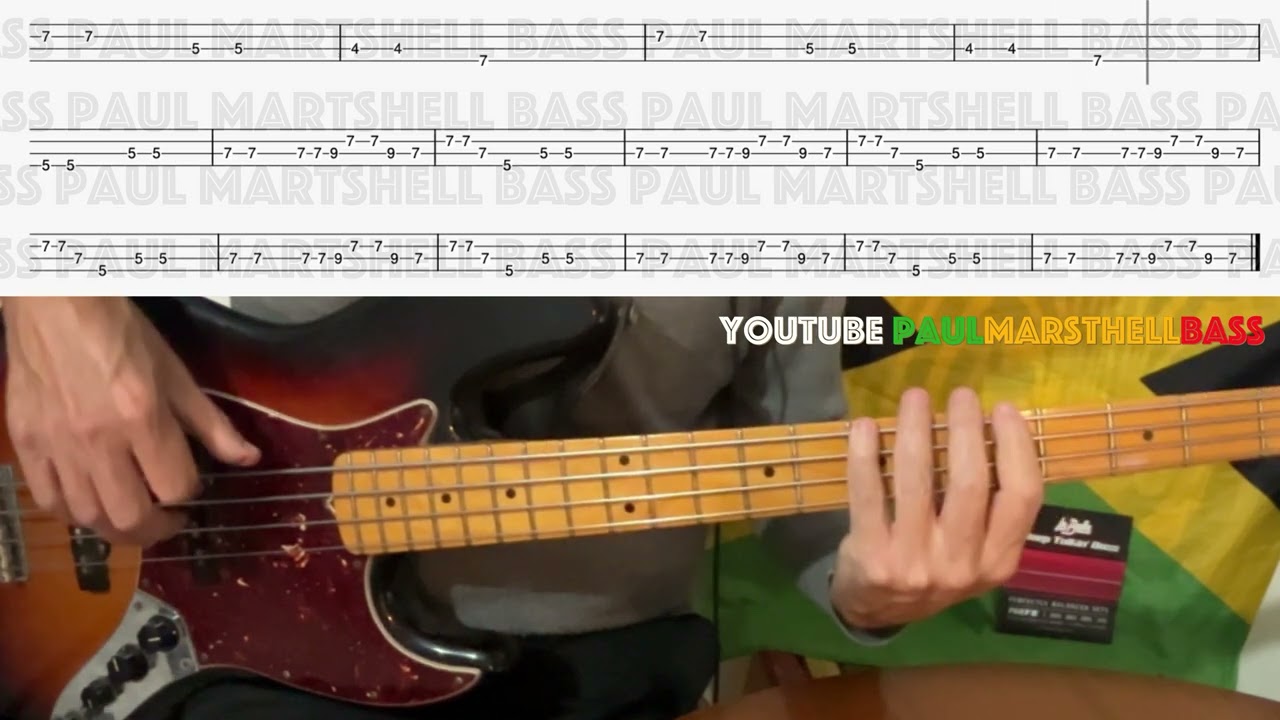 Put It On - Bob Marley  (Bass tutorial and TAB 4K)