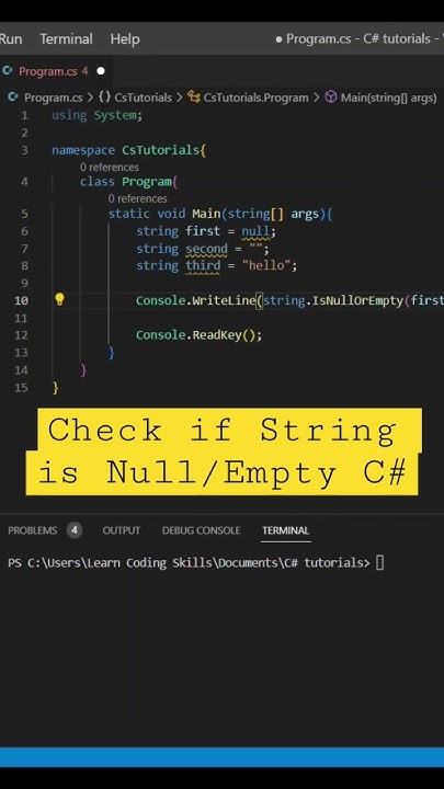 Check if String is Null or Empty C# #shorts #csharp #programming # ...