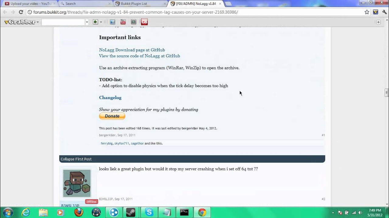 Minecraft Server Help - How to Install NoLagg