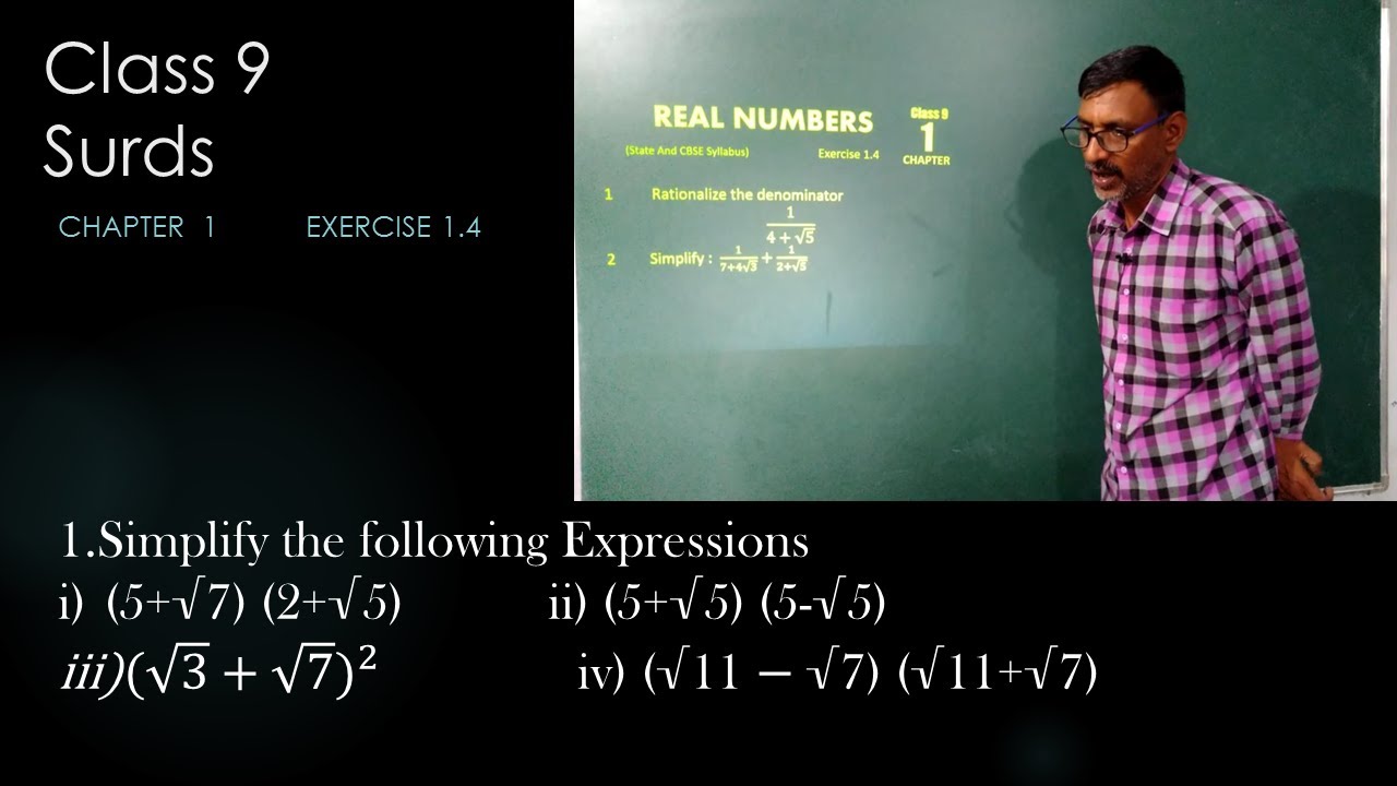 Class 9 real numbers EXERCISE - 1.4 - YouTube